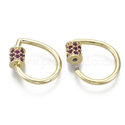 Латунь микропаве кубический цирконий винт карабин подвески с замком KK-R136-069B-NF-1