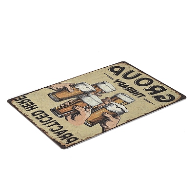 Старинный металлический оловянный знак AJEW-XCP0003-27B-1