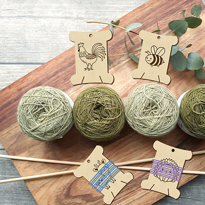 14 шт. 14 стильные фанерные доски для намотки резьбы WOOD-WH0060-10-1