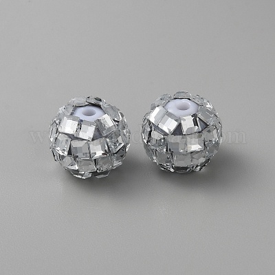 Пластиковые бусины со стразами&nbsp;KY-WH0001-060-1