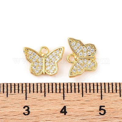 Латунные микропаве прозрачные подвески с фианитом KK-U017-04G-1