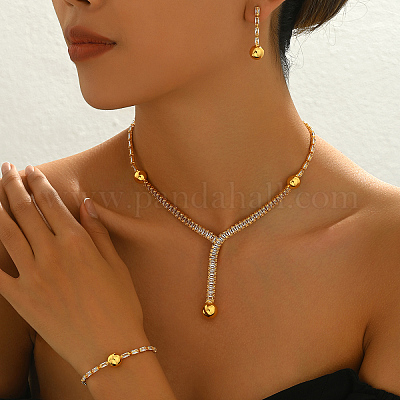 Круглые латунные серьги-гвоздики с кубическим цирконием TZ4206-1