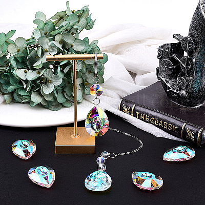 Граненые прозрачные стеклянные подвески в форме капли GLAA-SP0001-19A-1