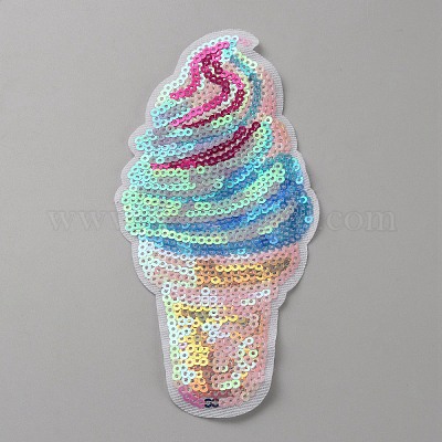 Вышивка блестками мороженого утюгом/пришивка заплаток DIY-WH05268-64C-1