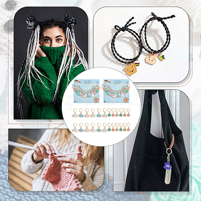 Маркеры петель с замком из сплава овец и облаков HJEW-AB00131-1