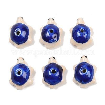 Ручной работы яркие остеклением шарики фарфора PORC-CJC0009-03D-1