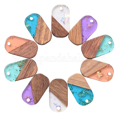 Подвески из прозрачной смолы и ореха RESI-CJ0001-96-1