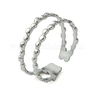 Кольцо-манжета с двумя линиями из нержавеющей стали марки 304 RJEW-L110-004P-1