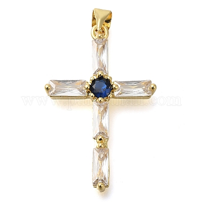 Подвески из латуни с прозрачным фианитом KK-M101-05G-07-1