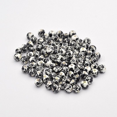 Ручной печатный шарики фарфора&nbsp;PORC-Q201-6mm-5-1