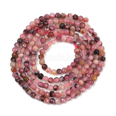 Природные родонит бисер нитей&nbsp;LS-G-RM2025-B35-2mm-A-1