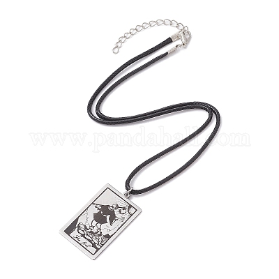 Карты таро 201 подвеска из нержавеющей стали ожерелья NJEW-JN04496-01-1