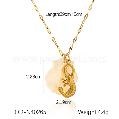 Женские ожерелья с подвесками из натуральной ракушки и нержавеющей стали 304 в виде цепочек с подвесками на морскую тематику FS-WG58500-12-1