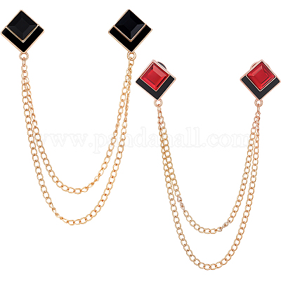 2 шт. двухцветные ромбовидные эмалевые значки&nbsp;JEWB-CP0001-50-1