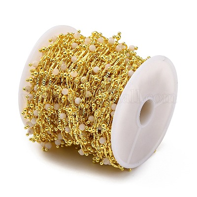 Цепочки из граненых бусин из натурального белого нефрита ручной работы CHC-L050-01G-02-1