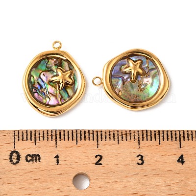 Подвески из натуральной ракушки пауа из нержавеющей стали 304 STAS-Z145-07G-03B-1