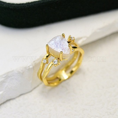 Кольца из стерлингового серебра с натуральным лунным камнем FS-WGDF753-07-1