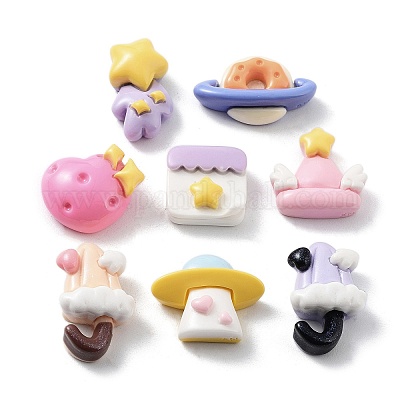 Кабошоны для повседневного использования из непрозрачной смолы с декодированием RESI-D010-03-1