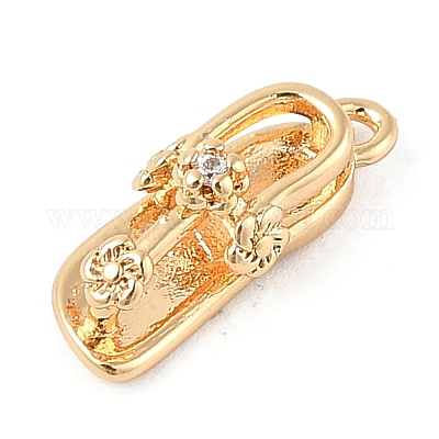 Латунные микропаве прозрачные подвески с фианитом KK-R219-27G-1