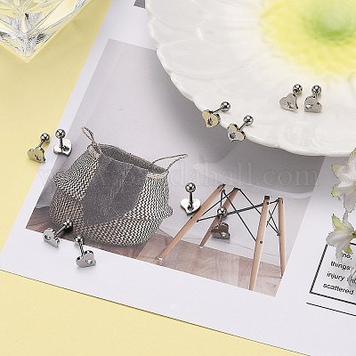 Серьги-штанги для хрящей из нержавеющей стали 201&nbsp;LS-EJEW-R147-36-1