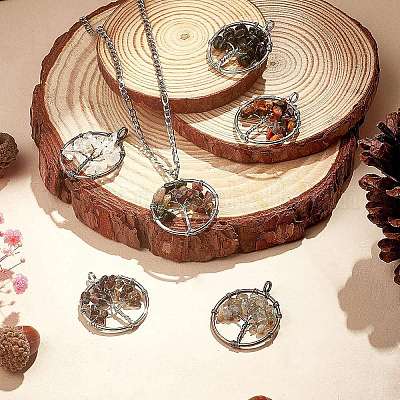 12 шт. 12 цвета подвески с драгоценными камнями G-PH0001-33-WH-1