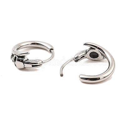 Orecchini A Cerchio In Acciaio Chirurgico 316L Con Zirconi, Colore Argento E Oro Rosa, 12 Mm, Ipoallergenici, Chiusura A Perno - 3
