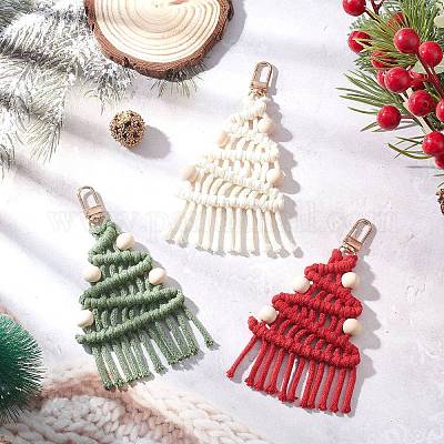 Подвеска из хлопка на рождественскую елку HJEW-TA00407-1