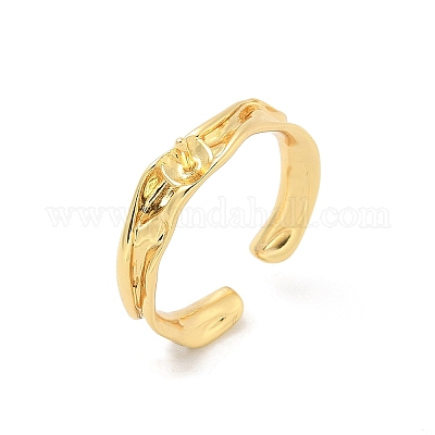 Закрепки кольца из латуни с открытой манжетой KK-G518-08G-03-1