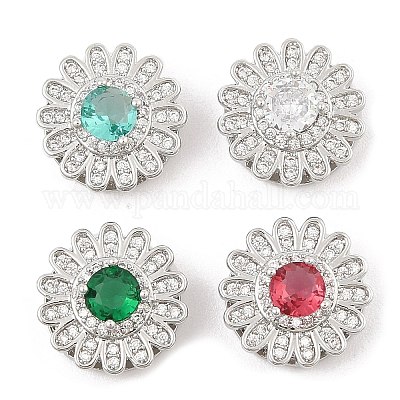 Латунные микро проложить кубического циркония слайд подвески ZIRC-I068-12P-1