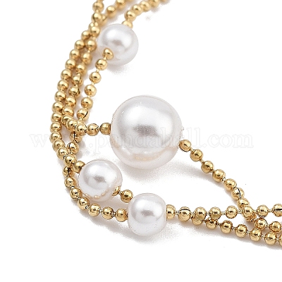 Браслеты из шариковых цепочек из нержавеющей стали 304 BJEW-P343-03G-1