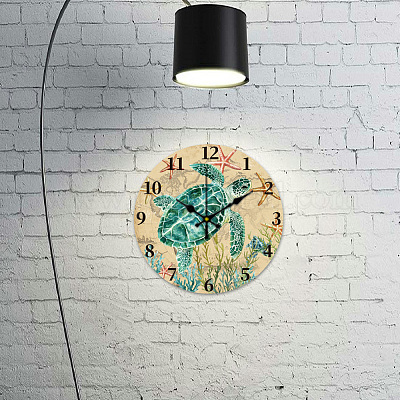 Настенные часы с принтом из мдф HJEW-WH0058-033-1