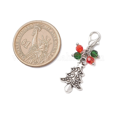 5 шт. Рождественские подвесные украшения из сплава в тибетском стиле HJEW-JM04474-1