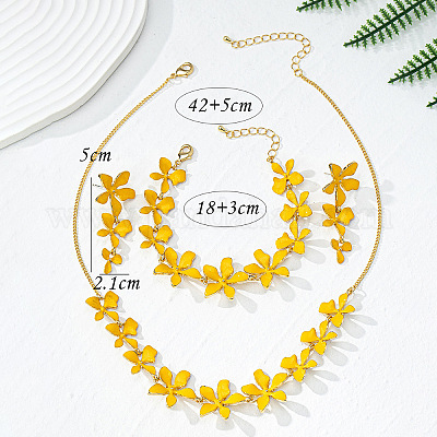 Ожерелье с подвеской в виде цветка из латуни с эмалью FS-WGA6C2B-01-1