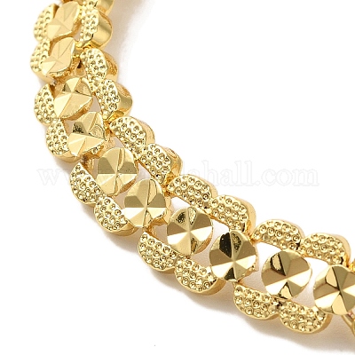 Браслеты из латуни с покрытием стойки BJEW-K258-01E-G-1