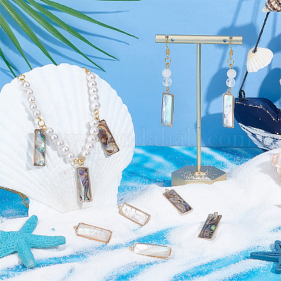 10 шт. 2-х цветные подвески из латунных ракушек SHEL-PH0001-58-1