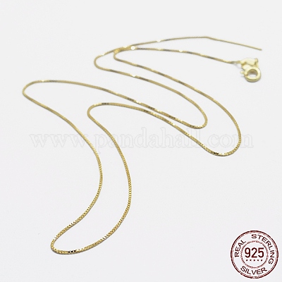 925 стерлингового серебра цепи коробки ожерелья STER-F039-45cm-05G-1