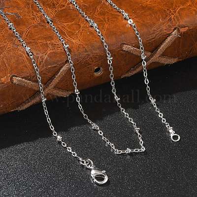 2 мм стойка покрытие латунные спутниковые цепи ожерелья для женщин мужчин MAK-L044-11P-1