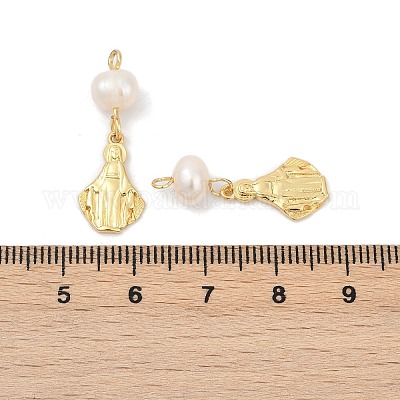 Подвески из натурального пресноводного жемчуга и латуни KK-U062-04G-1