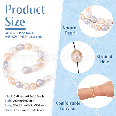 2 нить бусин из натурального культивированного пресноводного жемчуга PEAR-TA0001-28-1