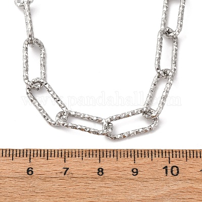 Текстурированные цепочки-скрепки из нержавеющей стали 304 для женщин и мужчин NJEW-A052-01P-1