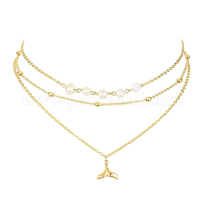 3 слоистые ожерелья NJEW-JN02560-1