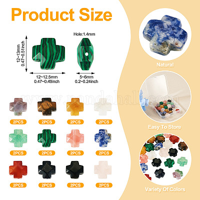 24шт 12 стиля натуральных и синтетических бусин из смешанных драгоценных камней G-TA0002-53-1