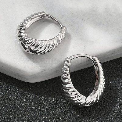 Латунные серьги обруча EJEW-D320-15P-1