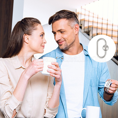 6 шт. подвески-замки с винтовым карабином из нержавеющей стали 304 STAS-UN0060-18-1