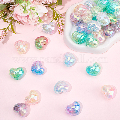 50шт прозрачные акриловые бусины с кракле TACR-PA0001-09-1