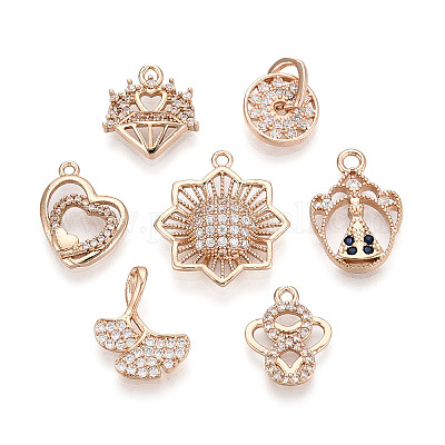 Латунные микро проложить кубического циркония подвески KK-T072-48G-1