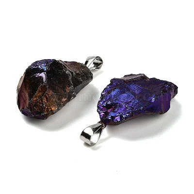 Подвески из гальванизированного необработанного натурального кварца G-Q481-20P-02-1