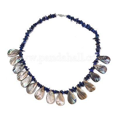 Колье из лазурита и морского ушка / Paua Shellbib NJEW-P212-09-1