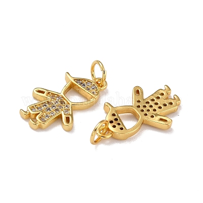 Латунные микро проложить кубического циркония подвески ZIRC-A021-53G-B-1