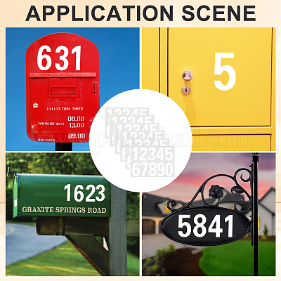 Самоклеящиеся светоотражающие наклейки для почтовых ящиков № 0~9 для домашних животных DIY-WH20010-26A-01-1